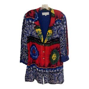 Dorothy Schoelen Platinum Women’s Jacket – L – Bold Batik Print – Made in USA